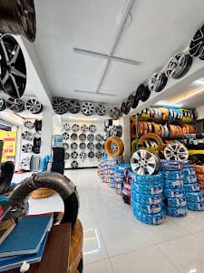 The City Wheels showroom in G-10/1 Islamabad, stocked with alloy rims and tyres